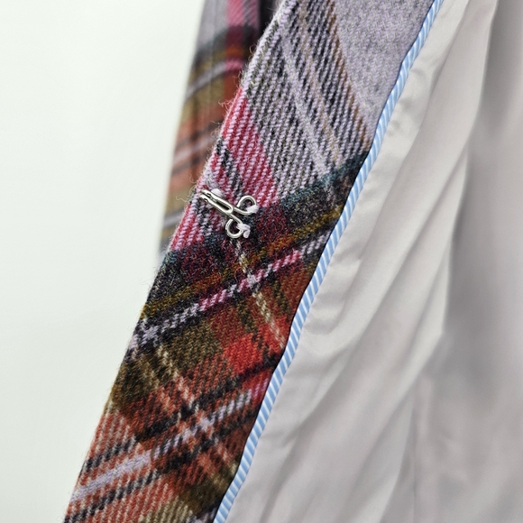 Lands' End Plaid Purple Green Wool Blend Academia Blazer Womens Size 12 - Picture 6 of 7